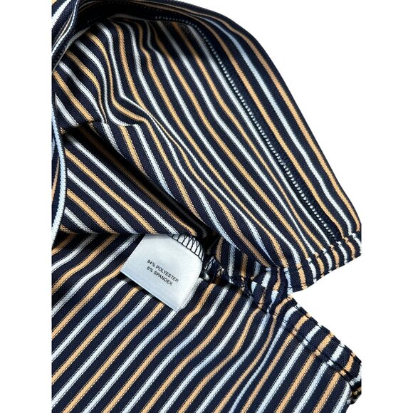 Peter Millar Summer Comfort Polo Mens Sz XXL Stripes Black White Orange Golf - Picture 8 of 8